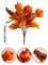 4PCS Maple Leaves Bunch with Silk Pumpkin Autumn Floral Stems for DIY Arrangment Fall Decor Fall Decorations for Home